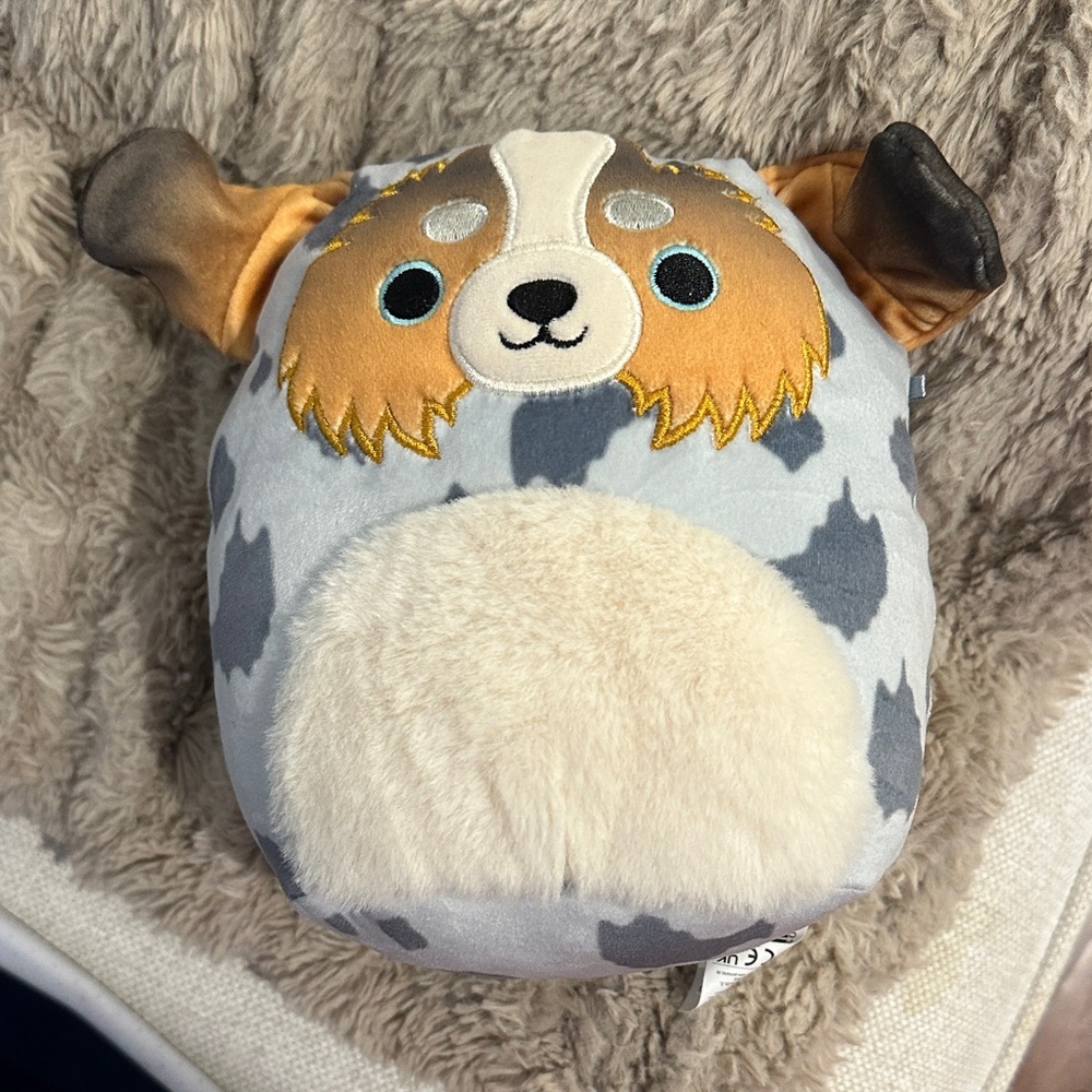 Squishmallows Gray and Cream Dog Plush